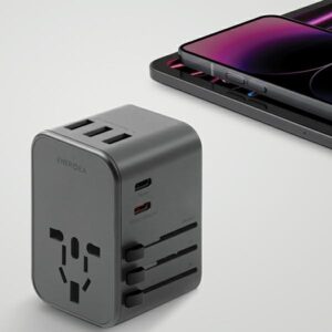 ENERGEA Laidinis įkroviklis 3xUSB + 2xUSB-C PD-PPS-QC 3.0 35.5W 3A2C 4-in-1 Adapter US/AU/EU/UK Gunmetal Tr - Image 6