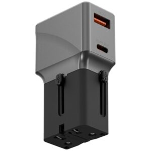 Adapteris Energea TravelWorld 1A1C 25W black gunmetal - Image 1