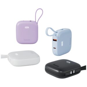 PowerBank 4w1 Bazic Fusion 10000mAh PD20W USB-C/Lightning juodos spalvos - Image 4