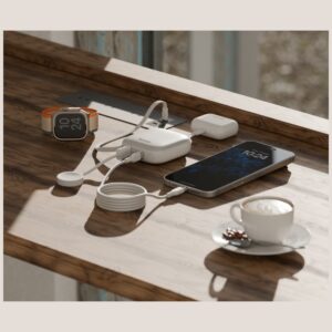 PowerBank 4w1 Bazic Fusion 10000mAh PD20W USB-C/Lightning juodos spalvos - Image 5
