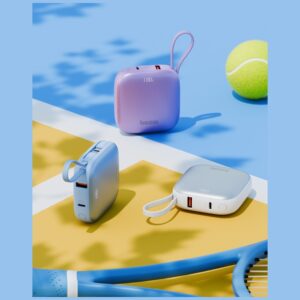 PowerBank 4w1 Bazic Fusion 10000mAh PD20W USB-C/Lightning juodos spalvos - Image 6