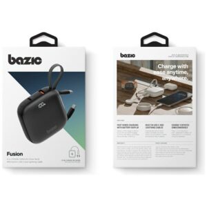 PowerBank 4w1 Bazic Fusion 10000mAh PD20W USB-C/Lightning juodos spalvos - Image 7