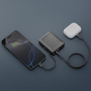 PowerBank Energea Integra Mini 35 10000mAh cableUSB-C PD35W pilkos spalvos - Image 6
