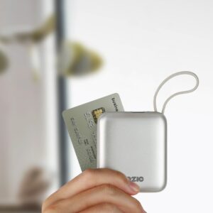PowerBank 3in1 Bazic Fusion Mini 10000mAh cable USB-C/Lightning pilkos spalvos - Image 7