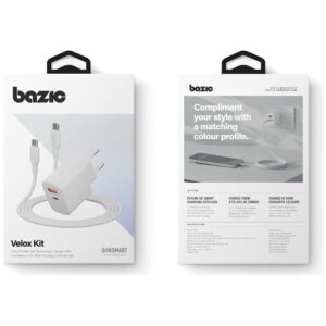 Laidinis įkroviklis Bazic Goport Velox Kit 1xUSB-C 1xUSB-A GaN 35W with cable baltos spalvos - Image 7