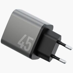 Laidinis įkroviklis Energea Ampcharge GaN45 2xUSB-C PD/PPS/QC3.0 45W grey - Image 3