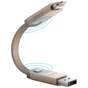 Kabelis Bazic GoCharge Alukabelis 4in1 (USB-A/USB-C - USB-C/Lightning) 15cm 60W 3A PD Fast Charge gold - Image 3