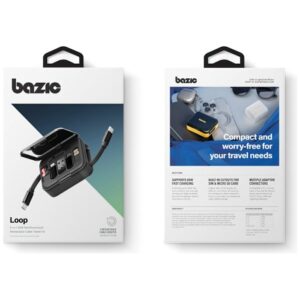 Kabelis Bazic GoCharge Loop 5in1 Lightning, USB-A, Micro USB 1m juodos spalvos - Image 8