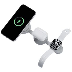 Belaidis įkroviklis Bazic GoMag Trio 2 3in1 15W magnetic skirtas iPhone/Watch/AirPods pilkos spalvos - Image 4