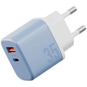 Laidinis įkroviklis Bazic GoPort Velox Kit USB-C/USB-A GaN 35W with cable blue - Image 2