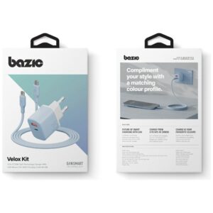 Laidinis įkroviklis Bazic GoPort Velox Kit USB-C/USB-A GaN 35W with cable blue - Image 7