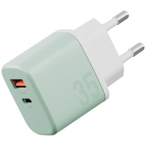 Laidinis įkroviklis Bazic GoPort Velox Kit USB-C/USB-A GaN 35W with cable green - Image 2