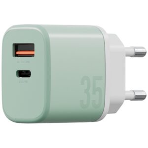 Laidinis įkroviklis Bazic GoPort Velox Kit USB-C/USB-A GaN 35W with cable green - Image 4