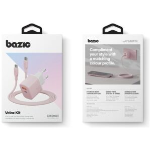 Laidinis įkroviklis Bazic GoPort Velox Kit USB-C/USB-A GaN 35W with cable pink - Image 7