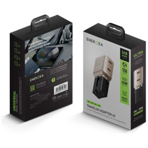 Laidinis įkroviklis Energea TravelGo Adapter 45 2xUSB-C 45W gold-juodos spalvos - Image 10