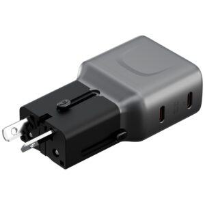 Laidinis įkroviklis Energea TravelGo Adapter 45 2xUSB-C 45W graphite-juodos spalvos - Image 3