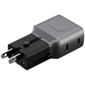 Laidinis įkroviklis Energea TravelGo Adapter 45 2xUSB-C 45W graphite-juodos spalvos - Image 5