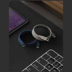 Energea Helix 60 Magnetic USB-C į USB-C Kabelis 480Mbps 60W 1.5m blue - Image 2
