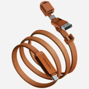 Energea Sheath Travel 2-in-1 Kabelis USB-C į USB-C/USB-A 480Mbps 60W 1.2m orange