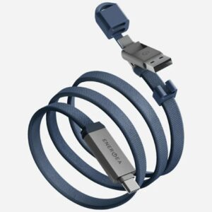 Energea Sheath Travel 2-in-1 Kabelis USB-C į USB-C/USB-A 480Mbps 60W 1.2m blue