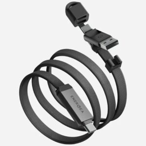Energea Sheath Travel 2-in-1 Kabelis USB-C į USB-C/USB-A 480Mbps 60W 1.2m gunmetal