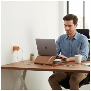 Laidinis įkroviklis Energea Ampcharge GaN35 USB-C/USB-A PD/PPS/QC3.0 35W orange - Image 5