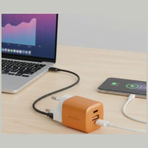 Laidinis įkroviklis Energea Ampcharge GaN35 USB-C/USB-A PD/PPS/QC3.0 35W orange - Image 6
