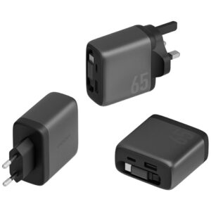 Laidinis įkroviklis Energea Ampcharge Arc 65 USB-A/USB-C + retractable USB-C cable PD/PPS/QC3.0 GaN gunmeta - Image 5