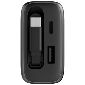 Laidinis įkroviklis Energea Ampcharge Arc 65 USB-A/USB-C + retractable USB-C cable PD/PPS/QC3.0 GaN gunmeta - Image 3