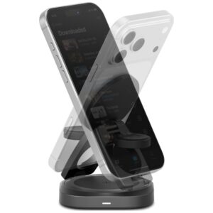Belaidis įkroviklis Energea Alumag GYRO 360 Rotating Qi2.2 25W Foldable gunmetal - Image 4