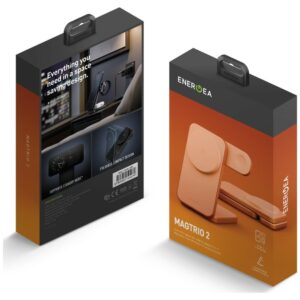 Belaidis įkroviklis Energea MagTrio 2 3-in-1 Qi2 25W foldable oranžinės spalvos - Image 6