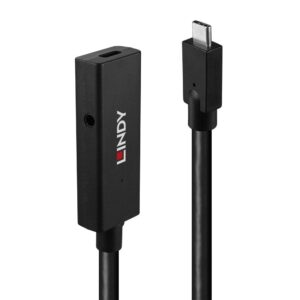 Lindy 43364 USB kabelis USB 3.2 Gen 2 (3.1 Gen 2) 5 m USB C 10 Gbit/s Juoda