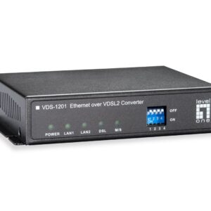 LevelOne VDS-1201 tinklo medijos keitiklis 100 Mbit/ai Juoda - Image 1