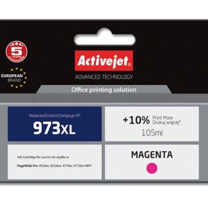 Activejet AH-973MRX rašalas (pakaitinis HP 973XL F6T82AE; Premium; 105 ml; raudonos spalvos)
