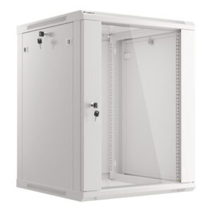 Lanberg wall-mounted installation rack cabinet 19'' 15U 600x600mm gray (glass door) - Image 3