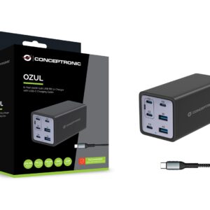 Conceptronic OZUL06BE mobiliojo įrenginio kroviklis Universalus Juoda AC Spartusis įkrovimas Vidaus - Image 3