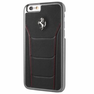 Ferrari kietas dėklas FESEHCP6BKR Apple iPhone 6/6S 488 juodos spalvos/red stiching