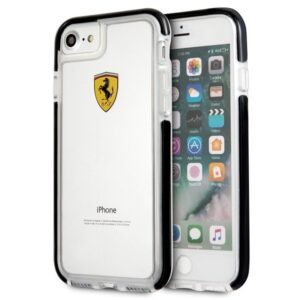 Ferrari kietas dėklas FEGLHCP7BK Apple iPhone 7/8/SE 2020 / SE 2022 Shockproof skaidrus juodos spalvos