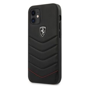 Ferrari FEHQUHCP12SBK Apple iPhone 12 mini 5,4" juodos spalvos kietas dėklas Off Track Quilted - Image 1
