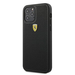 Ferrari FESPEHCP12MBK Apple iPhone 12/12 Pro 6,1" juodos spalvos kietas dėklas On Track Perforated - Image 2