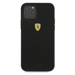 Ferrari FESPEHCP12MBK Apple iPhone 12/12 Pro 6,1" juodos spalvos kietas dėklas On Track Perforated - Image 3