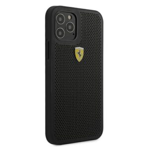 Ferrari FESPEHCP12MBK Apple iPhone 12/12 Pro 6,1" juodos spalvos kietas dėklas On Track Perforated - Image 4