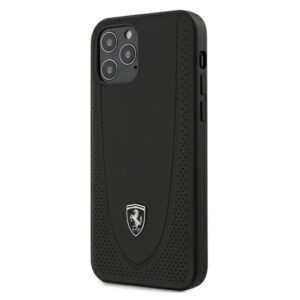 Ferrari FEOGOHCP12MBK Apple iPhone 12/12 Pro 6,1" juodos spalvos kietas dėklas Off Track Perforated - Image 1
