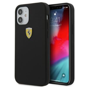 Ferrari FESSIHCP12SBK Apple iPhone 12 mini 5,4" juodos spalvos kietas dėklas On Track Silicone