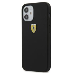 Ferrari FESSIHCP12SBK Apple iPhone 12 mini 5,4" juodos spalvos kietas dėklas On Track Silicone - Image 2
