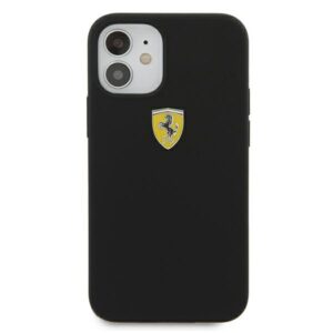 Ferrari FESSIHCP12SBK Apple iPhone 12 mini 5,4" juodos spalvos kietas dėklas On Track Silicone - Image 3