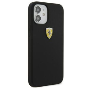 Ferrari FESSIHCP12SBK Apple iPhone 12 mini 5,4" juodos spalvos kietas dėklas On Track Silicone - Image 4