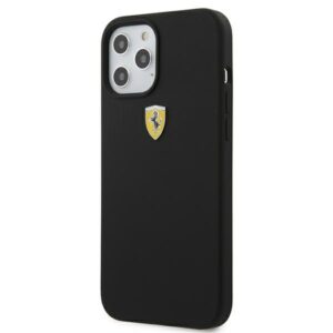 Ferrari FESSIHCP12LBK Apple iPhone 12 Pro Max 6,7" juodos spalvos kietas dėklas On Track Silicone - Image 2