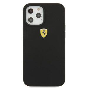Ferrari FESSIHCP12LBK Apple iPhone 12 Pro Max 6,7" juodos spalvos kietas dėklas On Track Silicone - Image 3