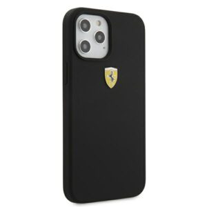 Ferrari FESSIHCP12LBK Apple iPhone 12 Pro Max 6,7" juodos spalvos kietas dėklas On Track Silicone - Image 4